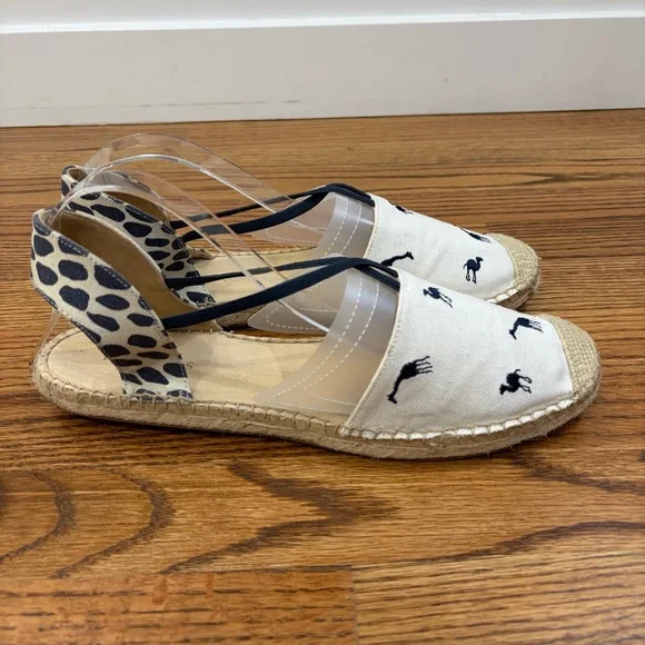 Talbots Ivy Espadrille Flats with Embroidered Giraffes - Picture 7 of 9